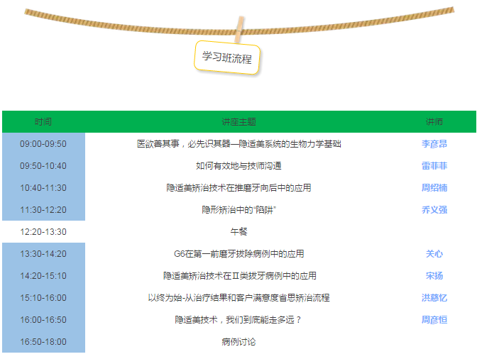 918博天堂阳光口腔隐适美培训课程安排